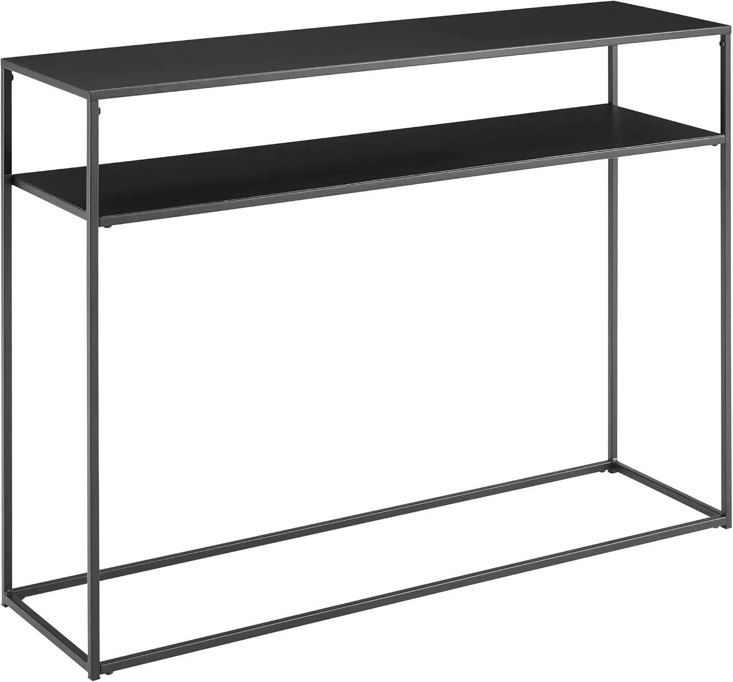 

Braxton Sofa Console Table with Storage Shelf for Hall, Entryway, or Living Room, Matte Black