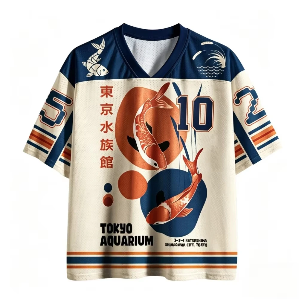 Aquarium Fish Japanese - Kaos olahraga bergaya kasual dengan desain
