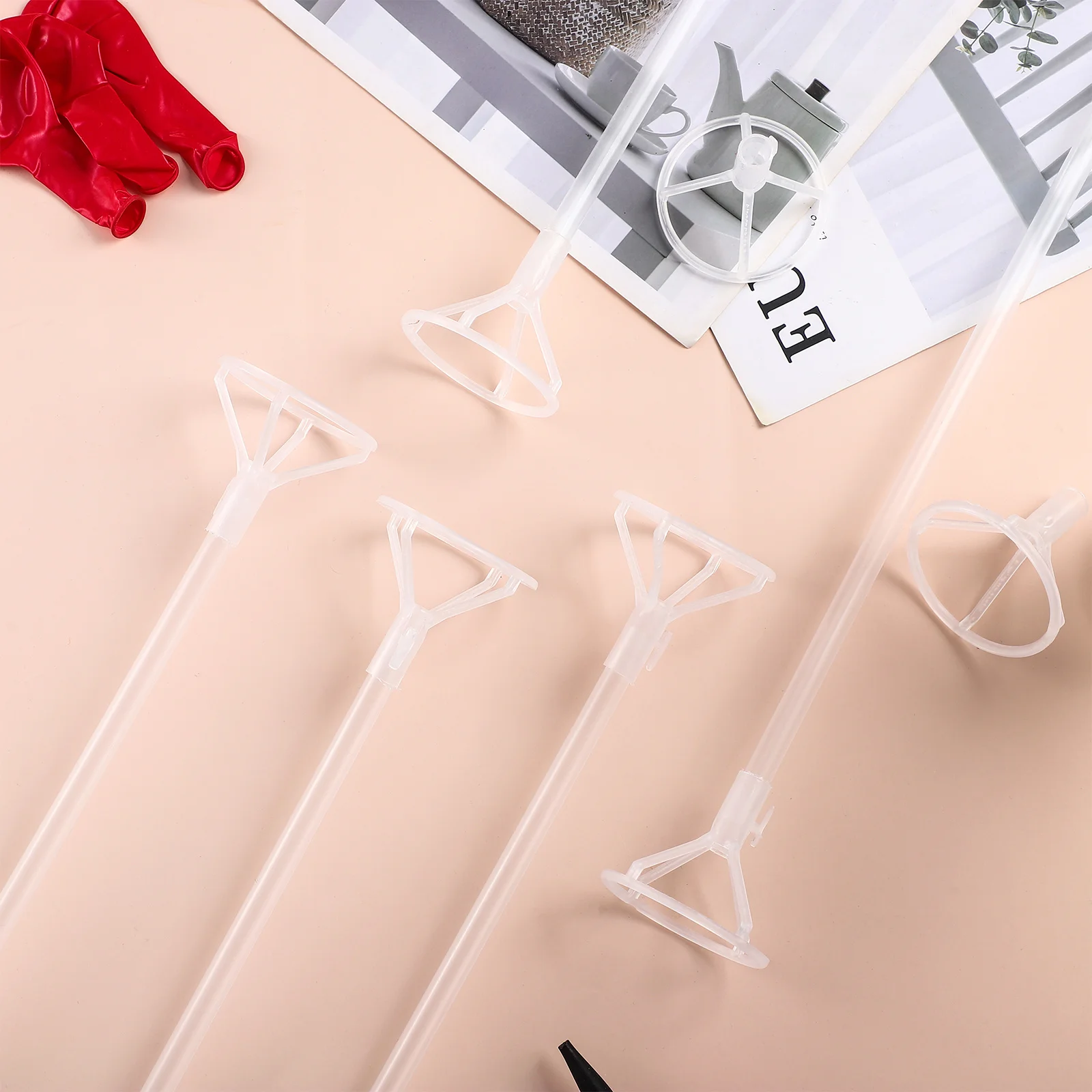 

50Pcs Balloon Holding Sticks Cup Design for Balloon Decorations Party Wedding Birthday Carnival Event Supplies
