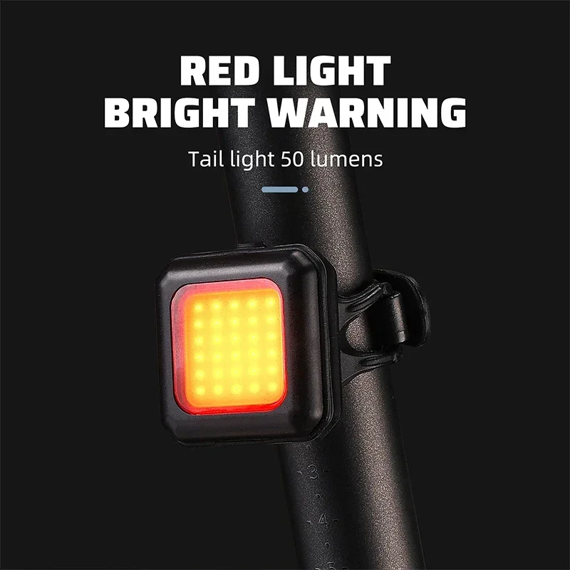 WEST BIKING Front and Rear Bicycle LED Lights 50/130 Lumens Flashlight 3 Modes Warning Cycling Lamp 250mAh Road Bike Accessories