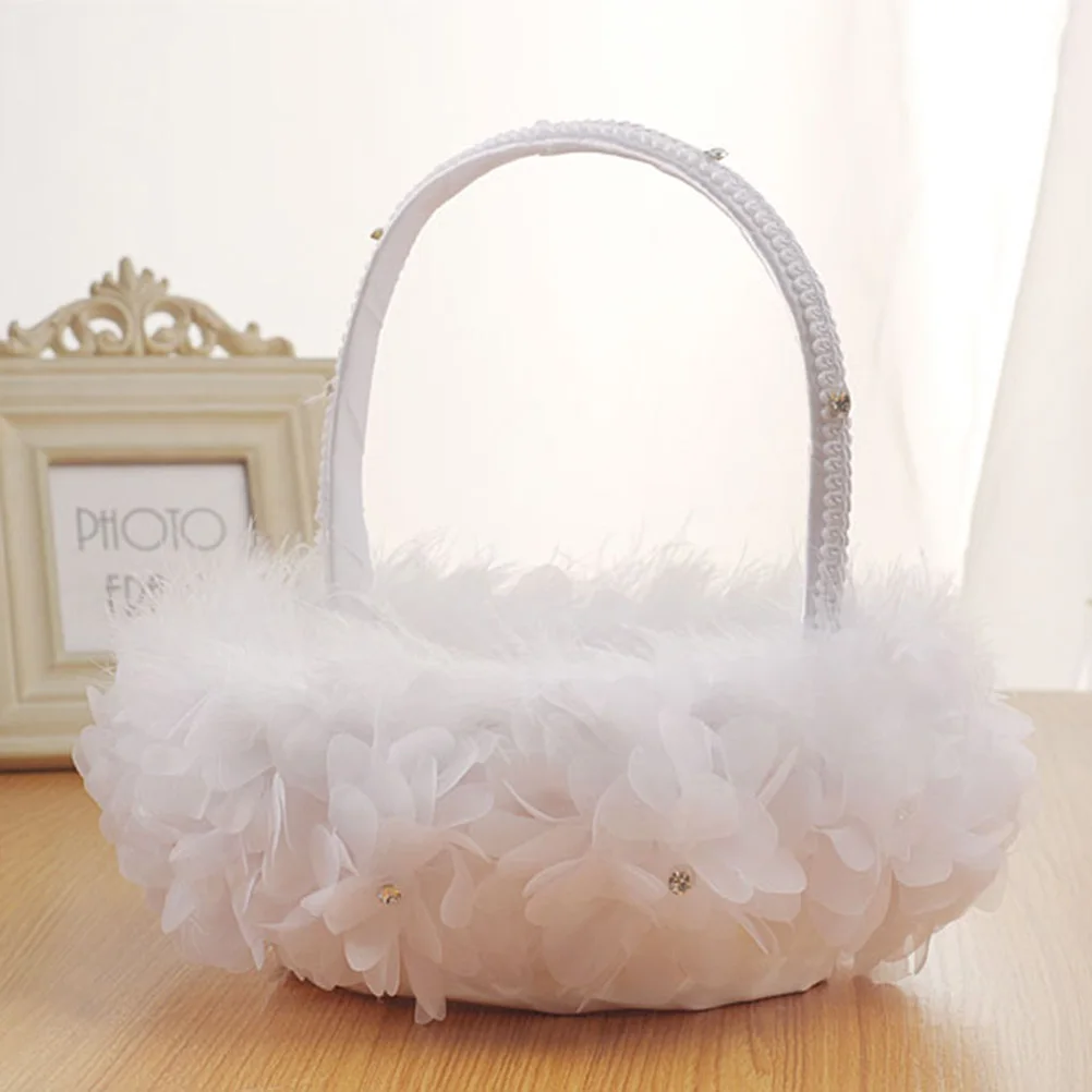 

2Pcs Wedding Flower Girl Baskets for Flowers Rose Petals C ies European Style Bride Ceremony Decoration Romantic Events