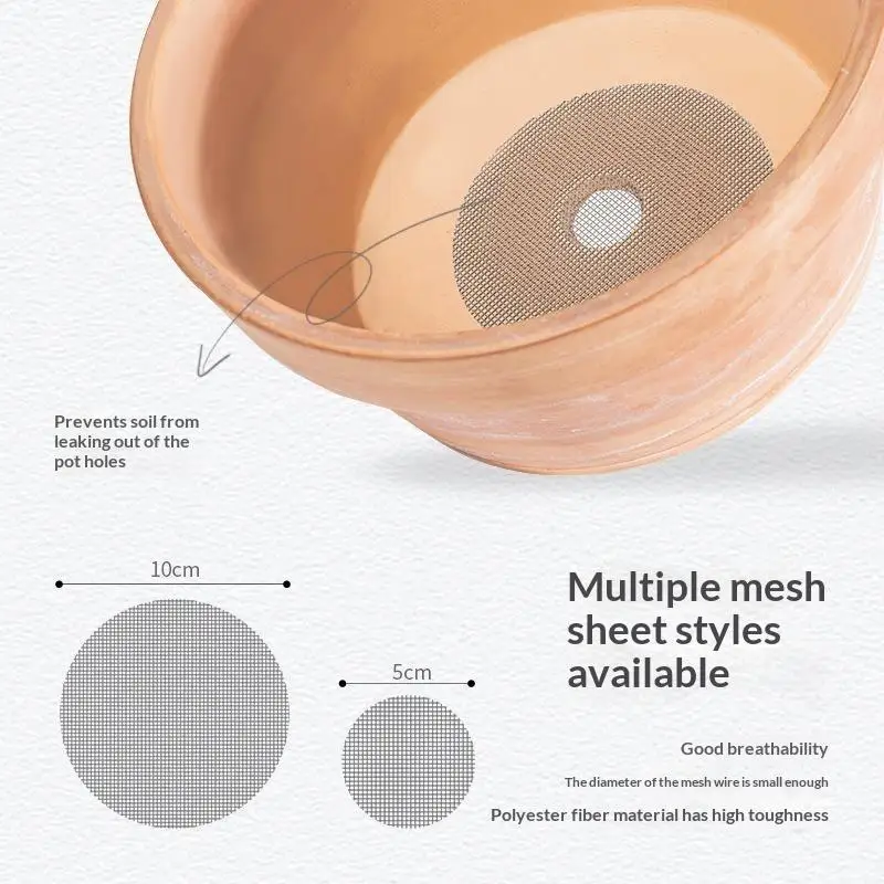 50Pcs/Set Plastic Flower Pot Hole: Mesh Pad Prevent Soil Loss Breathable Bonsai Drainage Screens Round Gasket