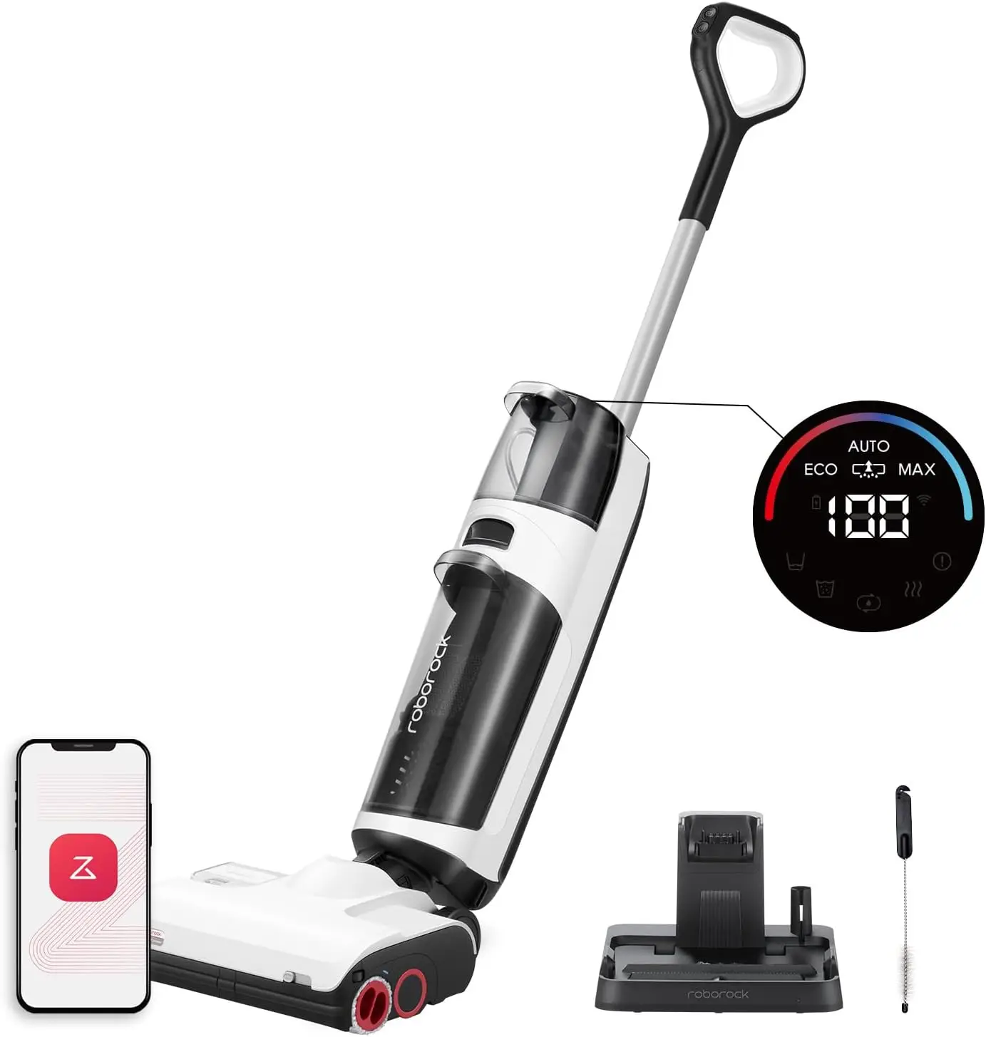 Pro Wet Dry Vacuum Cleaner with Double Rollers, Cordless Vacuum Mop All in One, Self-Cleaning & Drying System, Flo