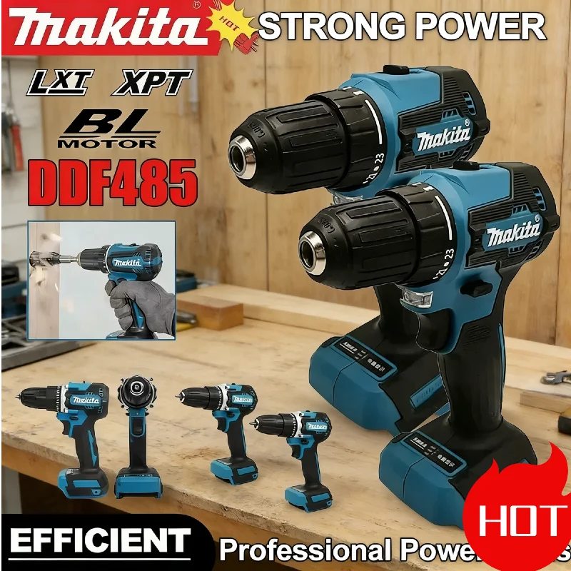 マキタ-ddf485-lxt-コンパクトコードレス-18v-ドリル-多機能ドライバー-ブラシレスモーター-充電式パワードライバー