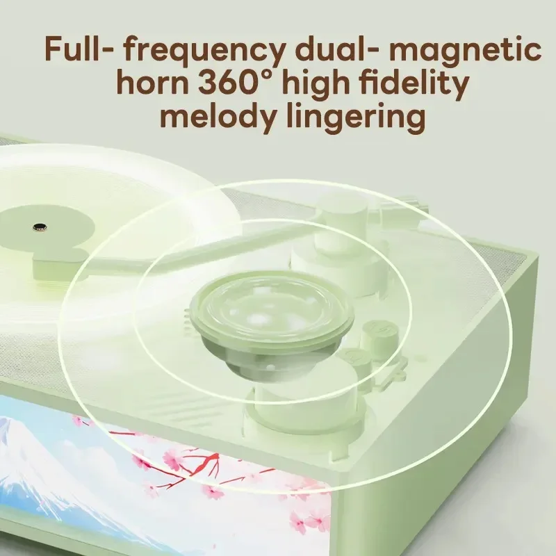Portable Retro Vinyl Record Music Player Wireless Speaker 5W HIFI Stereo Sound with Night Light & Aroma Caixa De Som Bluetooth