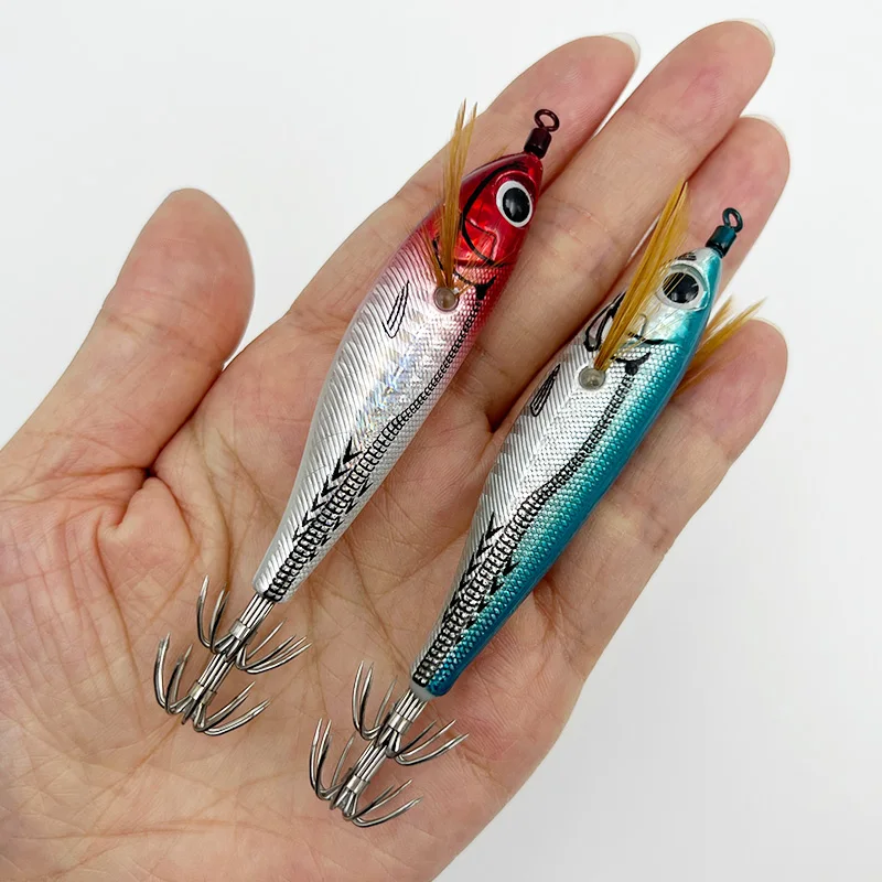 ShareShark 10cm/9g Luminous Round Bellied Shrimp Squid Hook Lure with Rattling Bead Horizontal Design for Fishing view 6