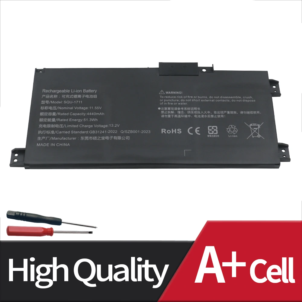 New SQU-1711 SQU-1718 Laptop Battery For Thunderobot 911 Air 911M 911ME 911MT 911S G7000M G8000M 11.55V 51.28WH 4440mAh