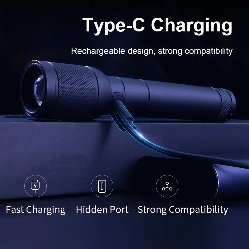 Philips كشاف SFL6168 بتكبير بصري محمول قابل لإعادة الشحن LED مع 4 أوضاع إضاءة لمصباح التخييم للدفاع عن النفس - 3