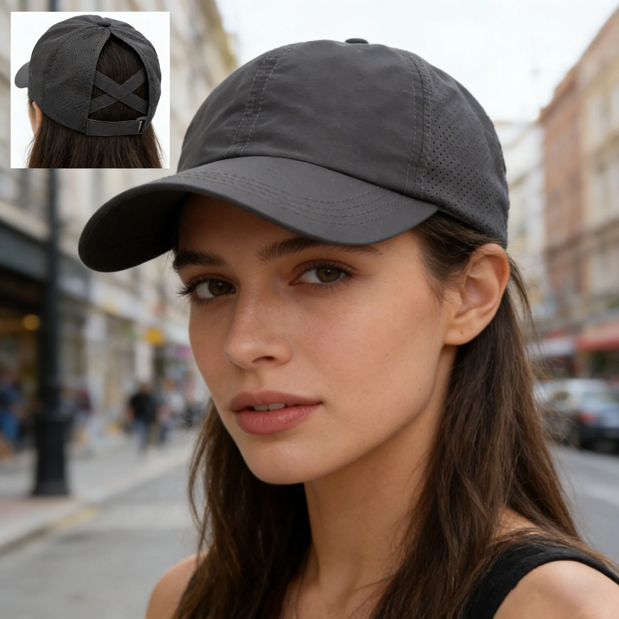 A High Ponytail Baseball Cap for Women's Outdoor Sports, A Light, Quick-drying, Breathable Mesh Baseball Cap, and A Sunshade And