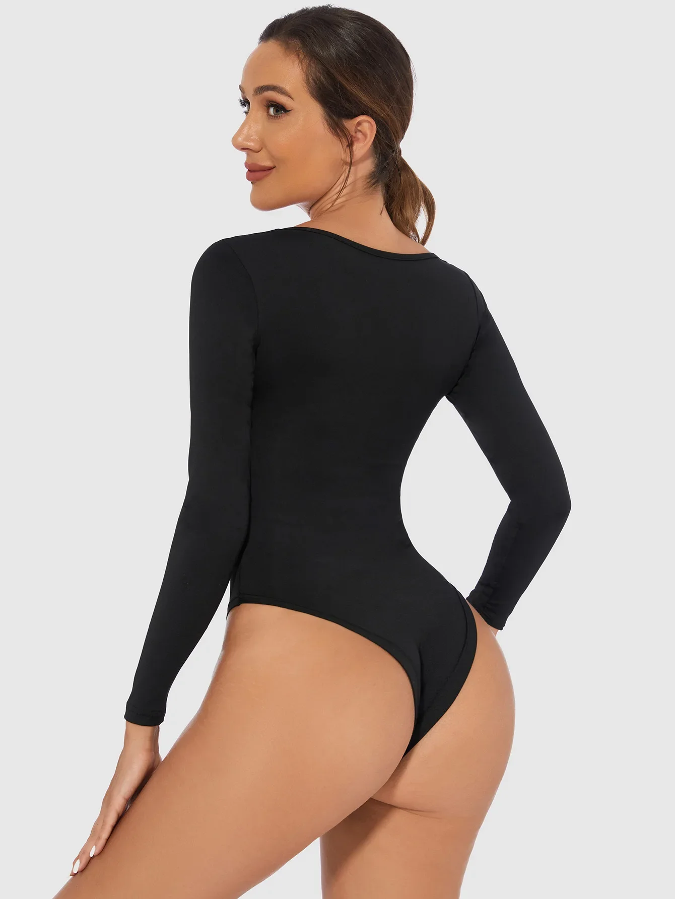 2025 primavera roupa interior feminina bodysuit de uma peça manga longa sem costura cintura trainer corpo shaper bainha barriga plana shapewear mulher