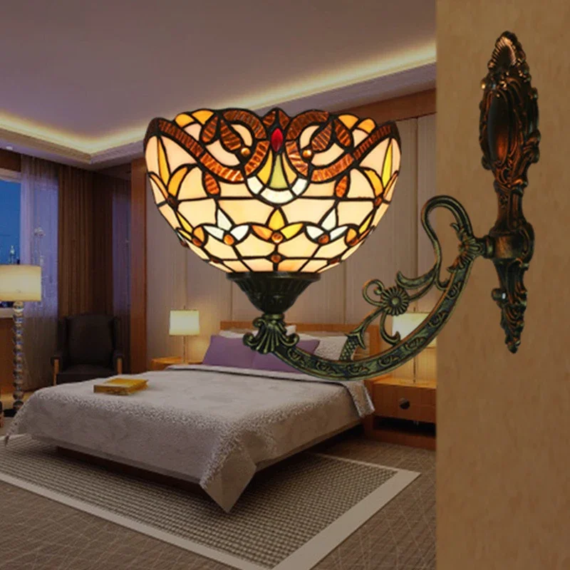 KERWIN-Applique Murale LED Tiffany Moderne, Lampe Baroque Européenne Créative, Verre, Nik, Maison, Salon, Chambre, Décor