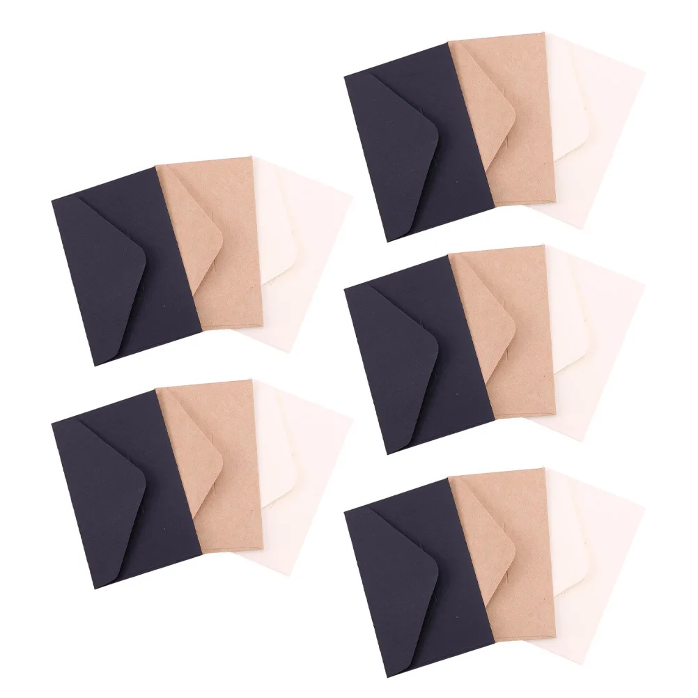 

30Pcs Retro Envelopes Kraft Paper Mini Rectangular Letter Envelopes for Greeting Cards Blessing Messages Vintage Stationery