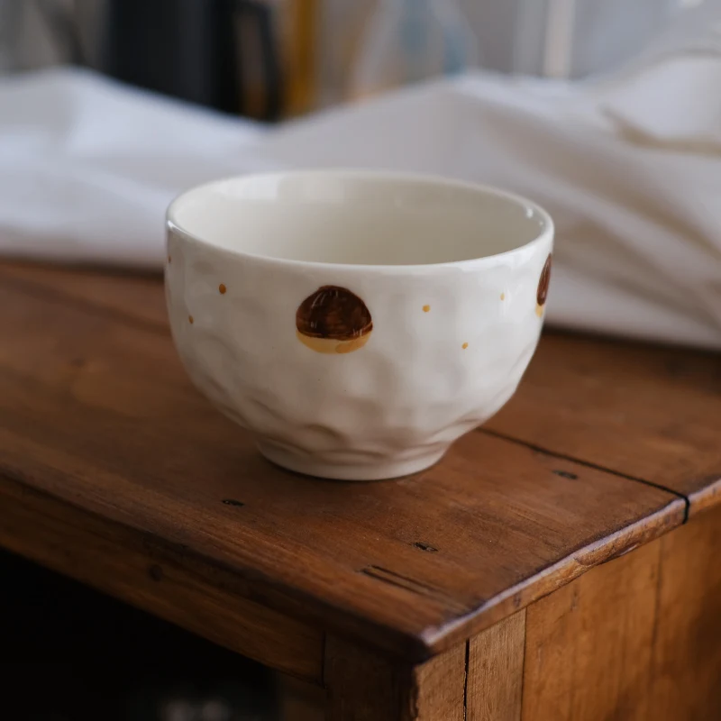 النمط الياباني لطيف نمط وعاء سيراميك Underglaze جولة 4.5 بوصة أطباق الأرز المنزلية عارضة دائم الخزف أدوات المائدة #5