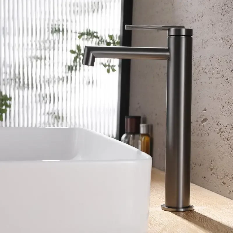 Basin faucet single-hole all-copper, hot and cold on-stage basin height, under-stage basin faucet laskin