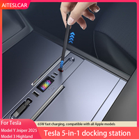 For Tesla Model 3 Highland Model Y Juniper 2025 65W Quick Charger USB Shunt Docking Station Car Adapter Powered Splitter Extensi