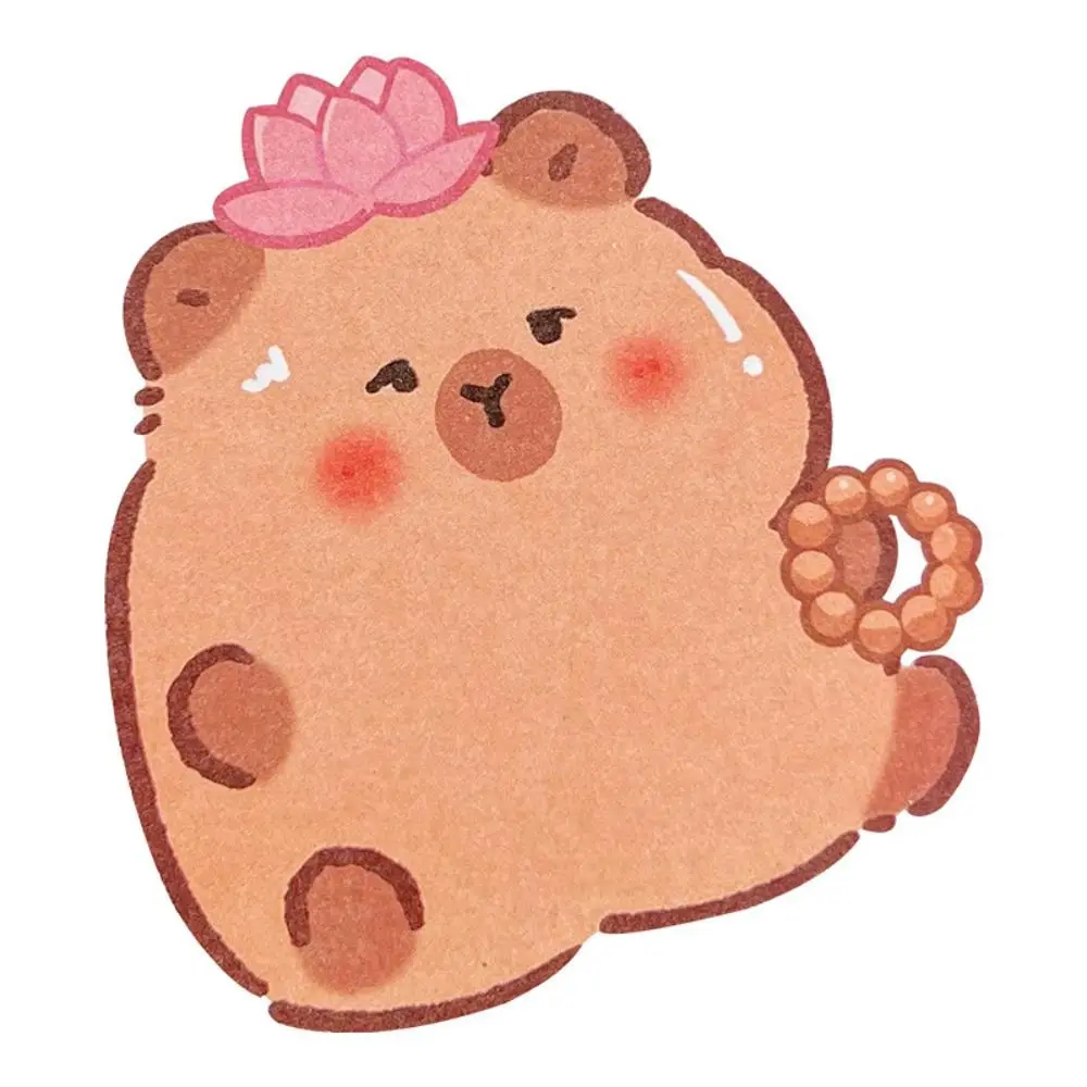 30 Sheets/Pack Mini Ins Capybara Special-shaped Sticky Note Cute Cartoon N Times Posted Creative Sticky Memo Pad Message