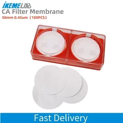 IKEME 100 Pcs CA Membrane Filter Cellulose Nitrate 50mm 0.45um Laboratory Microporous Membrane