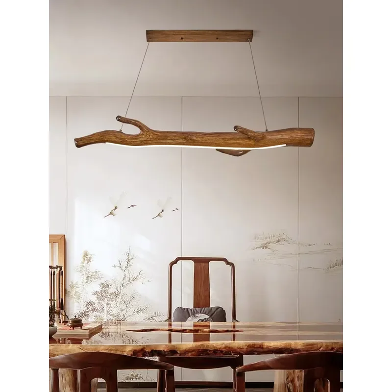 Vintage Resin Branches Pendant Lights LED Hanging Lamp for House Dining Room Cafe Indoor Decor Lighting Simulated Wood