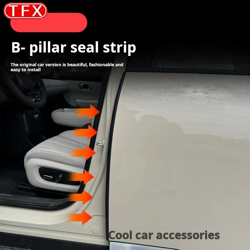 For GAC AION UT 2025 2026 Car Styling B-Pillar Door Seal Strips Dust Proof Sound Proof No-Glue Self-Adhesive Durable Accessories