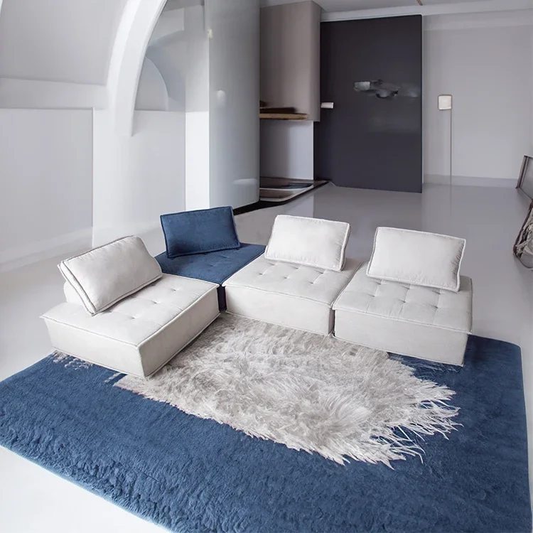 

Furniture Design White Cotton Linen Factory Direct Selling Modular Sectional Sofa Free Combination For Apartment Living Room
