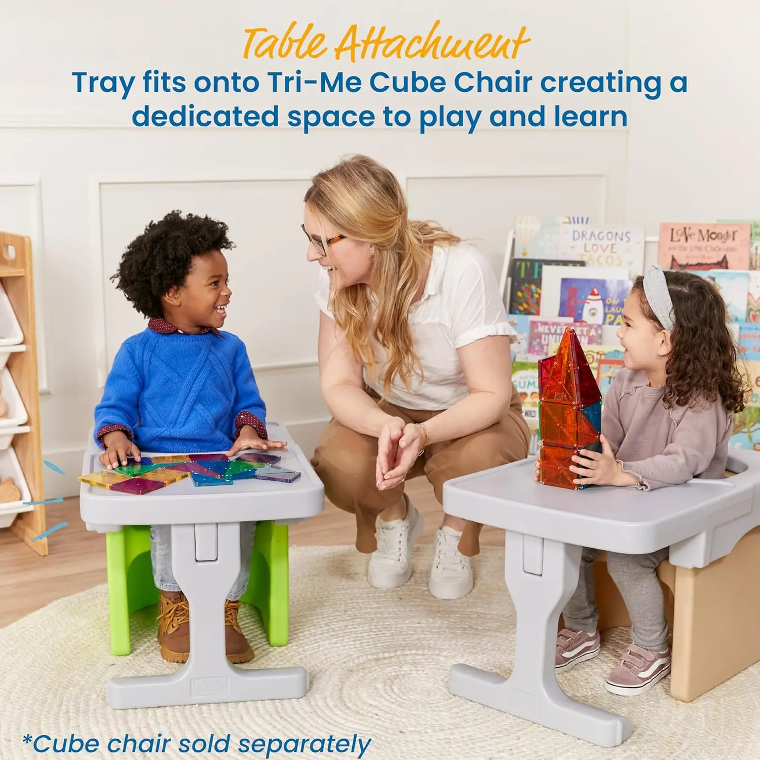 

Tri-Me Cube Chair Desk, Accessory For Cube Chair, Light Grey