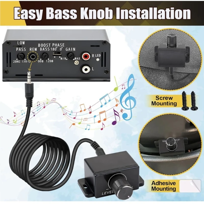 

Ручка громкости AUX Универсальный регулятор низких частот сабвуфера Ручка контроллера автомобильной аудиосистемы