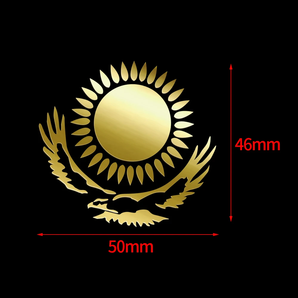 Car Accessories 3D Metal Kazakhstan Flag Sun Eagle Badges Emblems Phones Stickers Universal Auto Dekoration