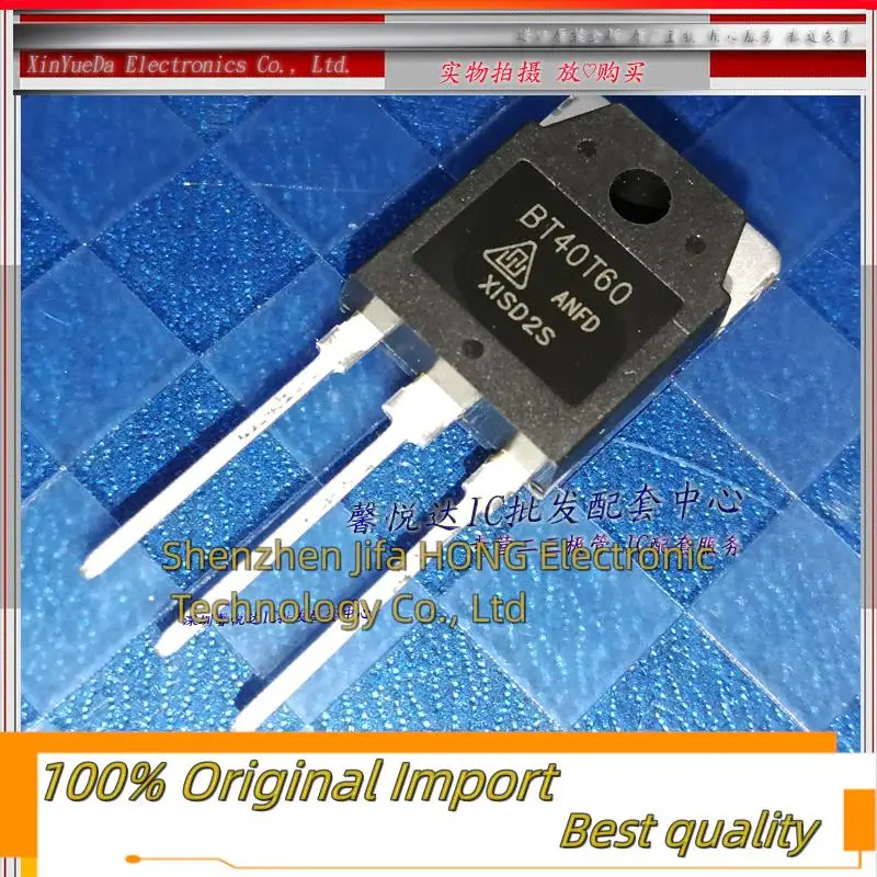 10PCS/Lot BT40T60  BT40T60ANFD 600V 40A  TO-3P Imported Original Best Quality