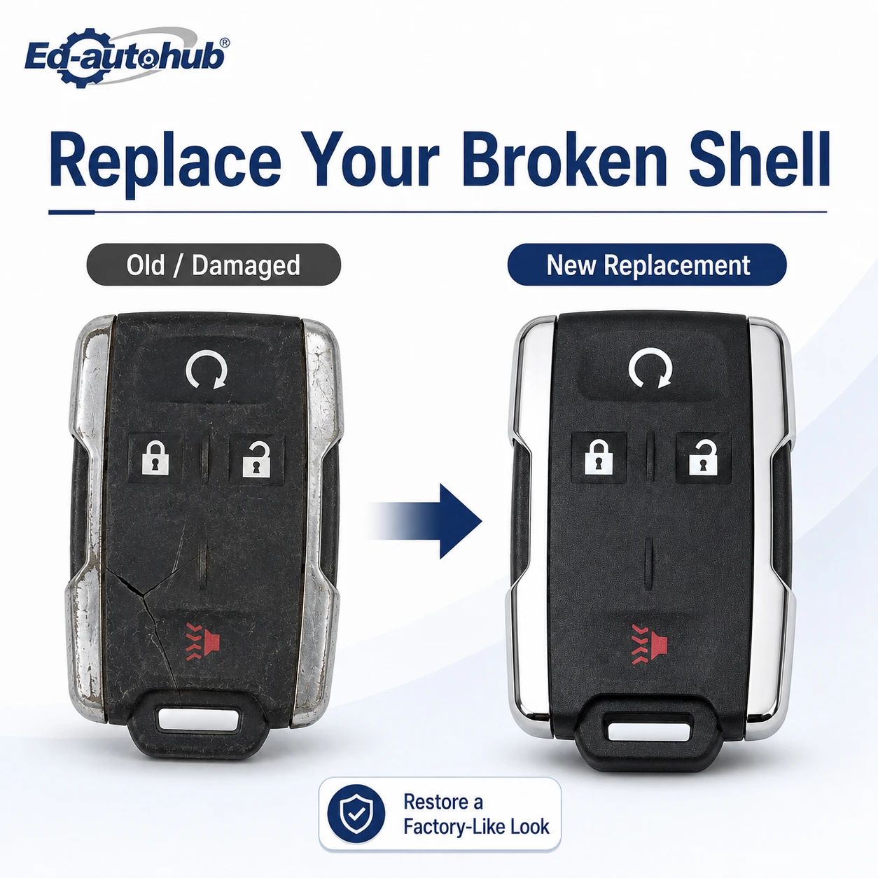 Remote Key Fob Case Shell Cover for 2014-2018 Chevy Silverado 2015-2020 Colorado 2014-2020 GMC Sierra 2015-2020 GMC  Canyon