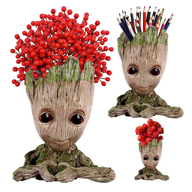 High Quality Baby Groot Flower Pots Home Decor Vase Tree Man Miniature Model Figure Ornament Cute Micro-Plant Planter Gifts