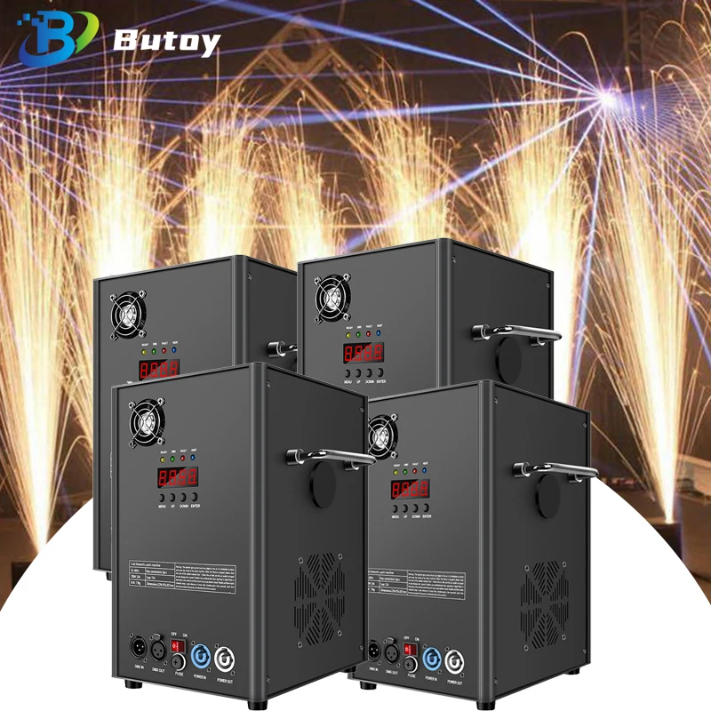 700W Cold Spark Machine DMX Remote Control 4PCS/SET Fireworks Fountain Sparkler Powder for Stage Wedding Party Celebration Props