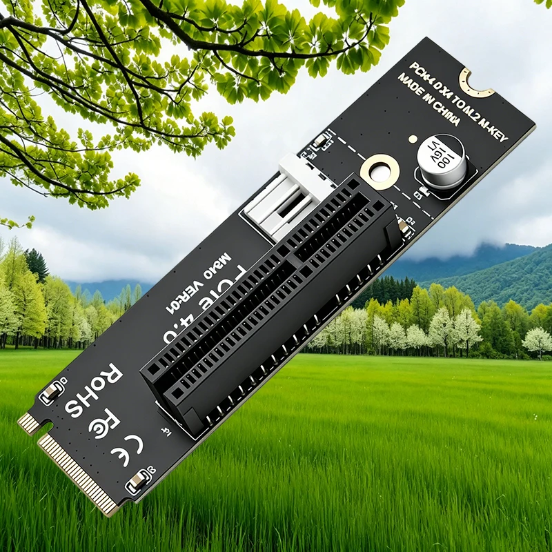 

NEW M.2 Key-M to PCIe 4.0 X4 Adapter 4Pin Power NVMe M Key to PCI-E 4X Expansion Card Riser Converter for Desktop PC Motherboard
