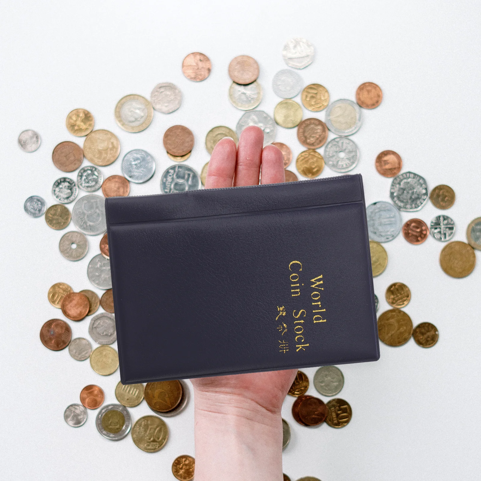 

Синяя книга для сбора монет с 120 карманами, 15x11 см, портативный дисплей для хранения монет, колпачков, жетонов, медалей