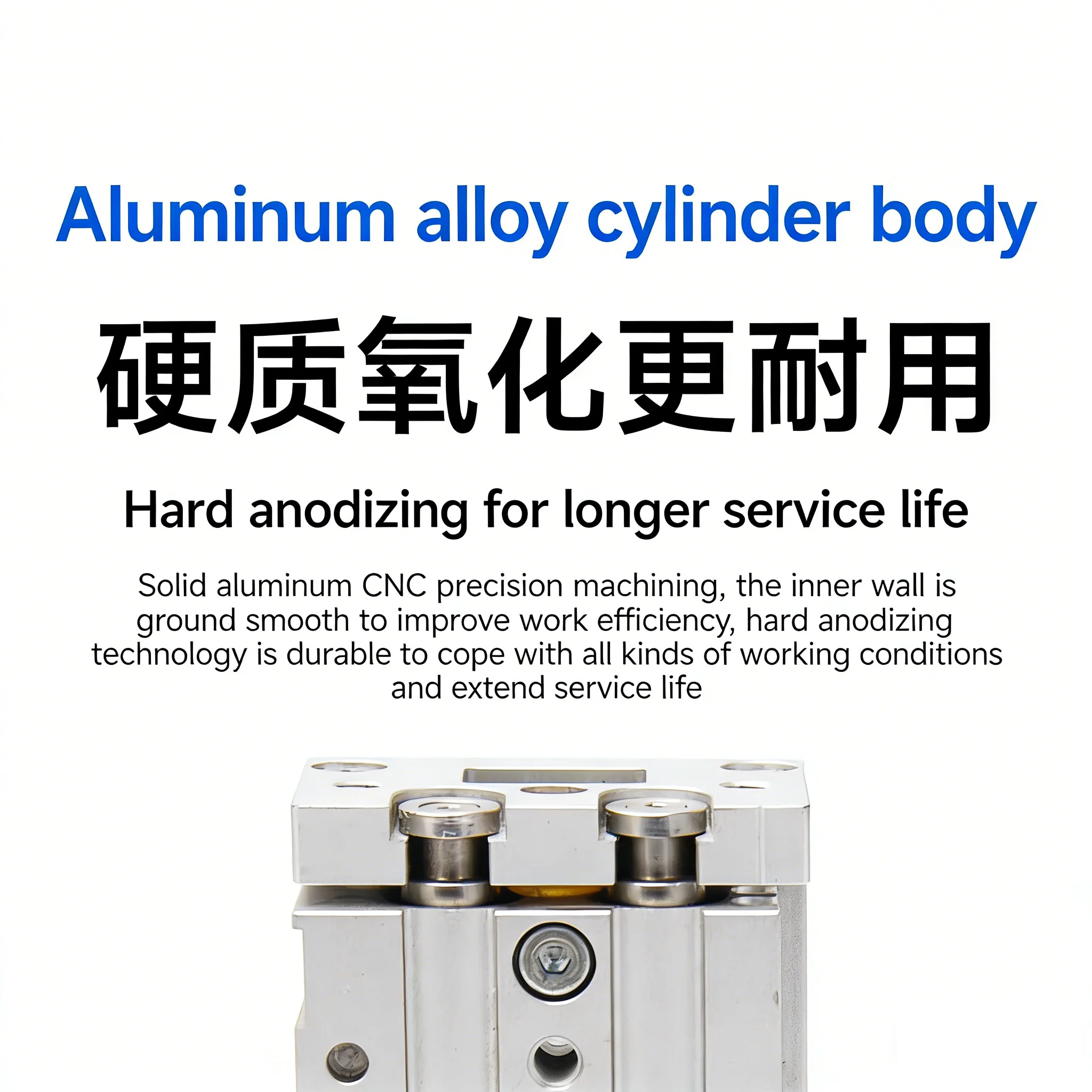 Small pneumatic precision guide rail slide cylinder HLS/MXS12/8/6/16/20-10X50X30X40*100