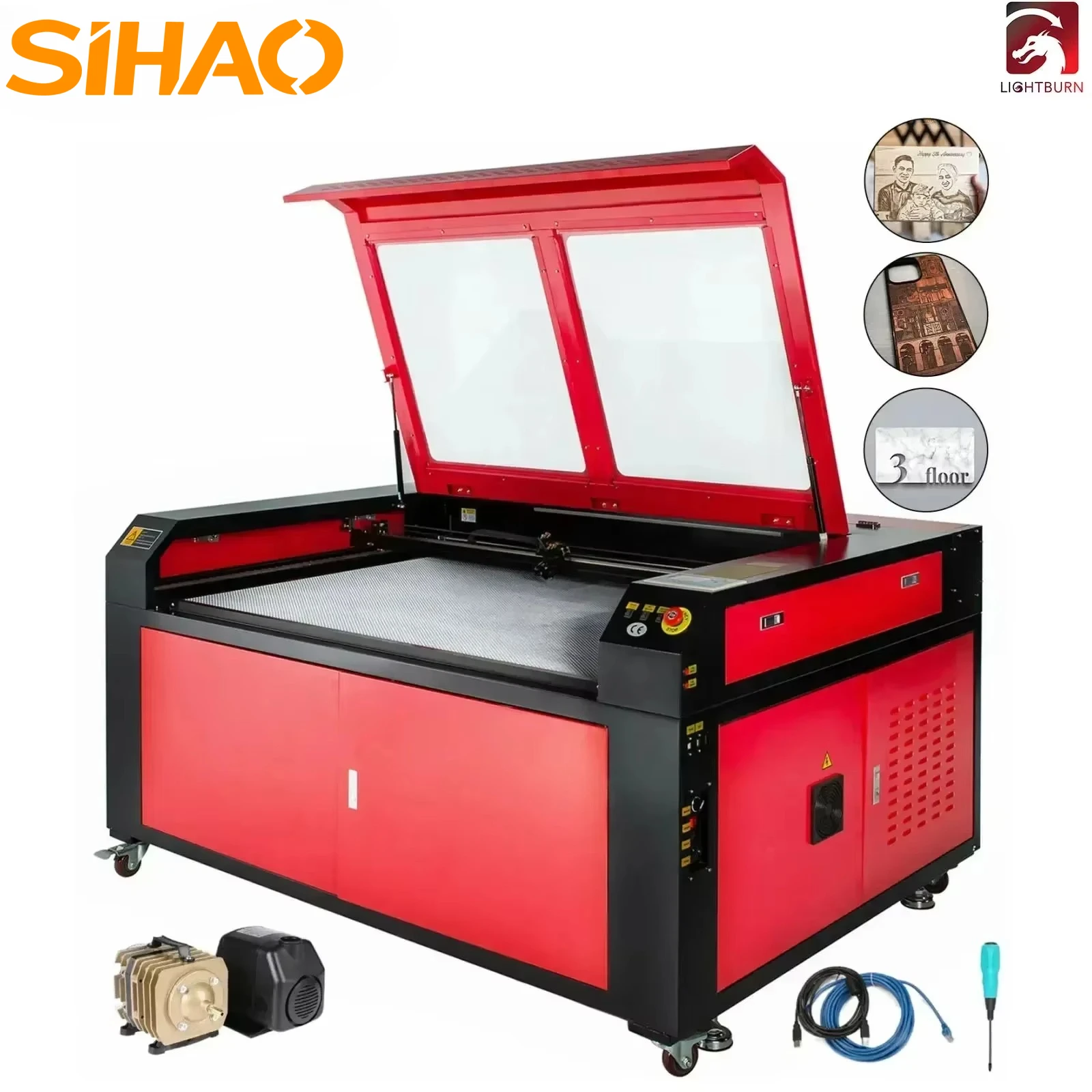 SIHAO الليزر حفارة 130 واط 1400 مللي متر X 900 مللي متر ماكينة الحفر بالليزر Lightburn CO2 أنبوب الليزر أدوات النجارة طابعة RUIDA CNC #1