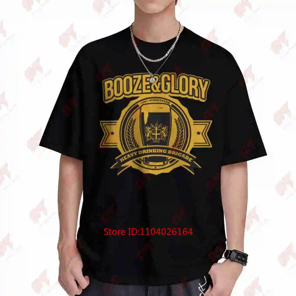 Booze Glory Band Punk Short Sleeve Tee 100% Cotton T-Shirt