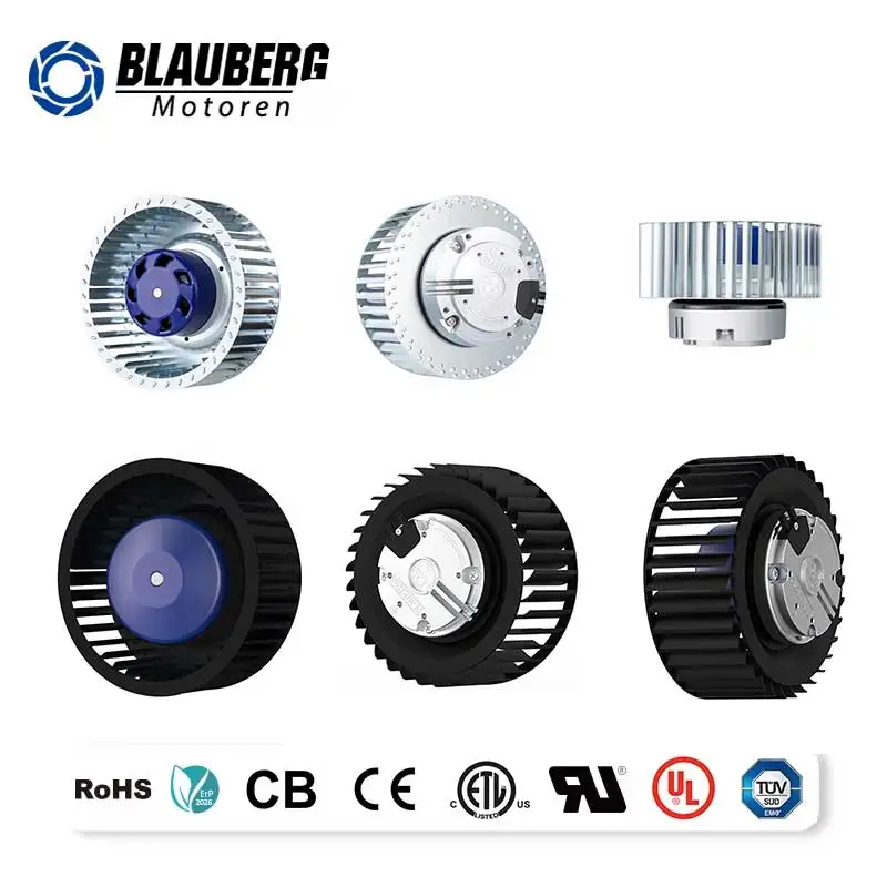GL-B190B-EC-M0 230V AC Motor Rotor Eksternal Diameter 190mm Kipas Radial Plastik OEM Bantalan Bola Rumah Logam 0~10V