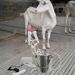 3/7/14L Pulse Sheep/Cow Goat Milking Machine Automatic Stop Stainless Steel Milke Bucket Vacuum Pump Electric Milking Equipment
