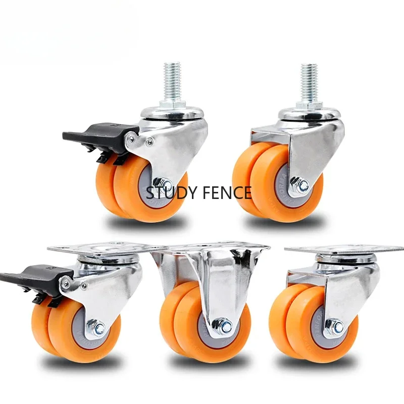 1pc Double Row Nylon Furniture Casters,  Wheel High Load-bearing Industrial Wheels Wear-resistant 1.5/2 Inches Anti-corrosion