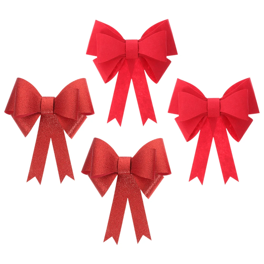 

4Pcs Red Bow Curtain Holdbacks Wedding Decor Ornaments for Window Wall Door Decorative Curtain Ties Romantic Room Scene Layout