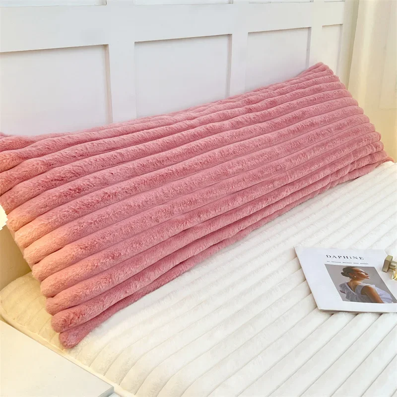 1PCS Rabbit plush pillowcase milk plush long pillowcase extended strip flannel pillowcase does not contain pillow core