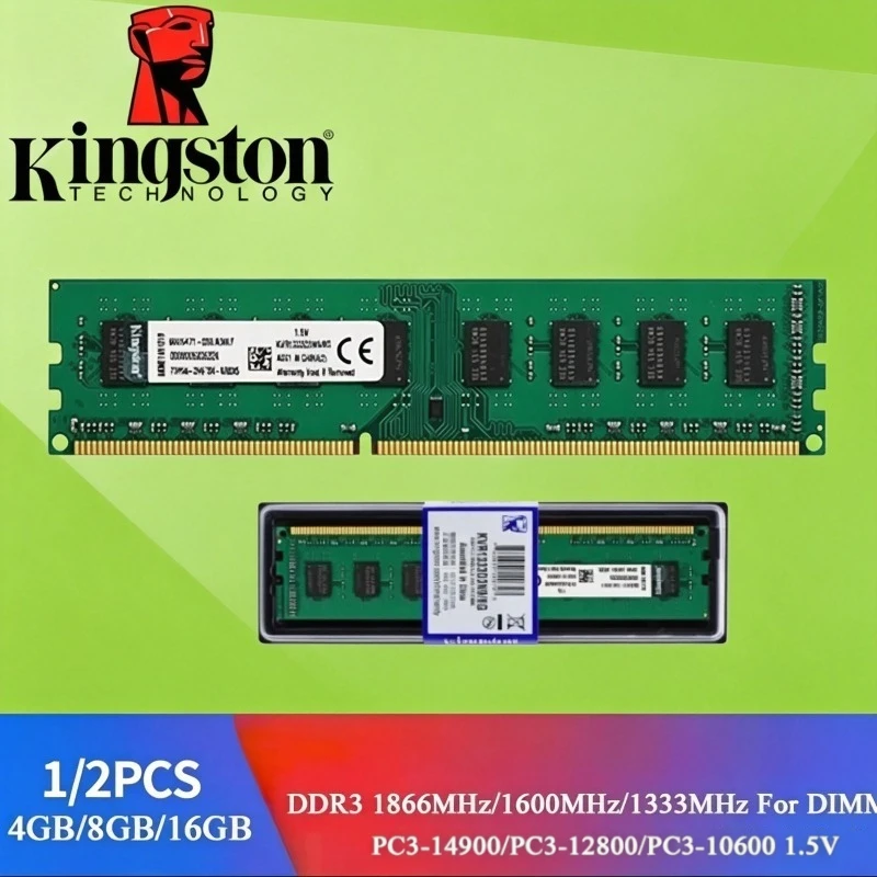 

Kingston RAM DDR3 Memoria 8GB 4GB 1333 1600MHz 1866MHz PC3-10600 PC3-12800 PC3-14900 for Desktop Computer Memoria Module