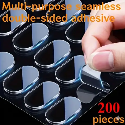 YITAPE 200PCS Transparent Double Sided Tape Waterproof Seamless Adhesive Pads for Poster Photo Frame Car Home Office Decoration