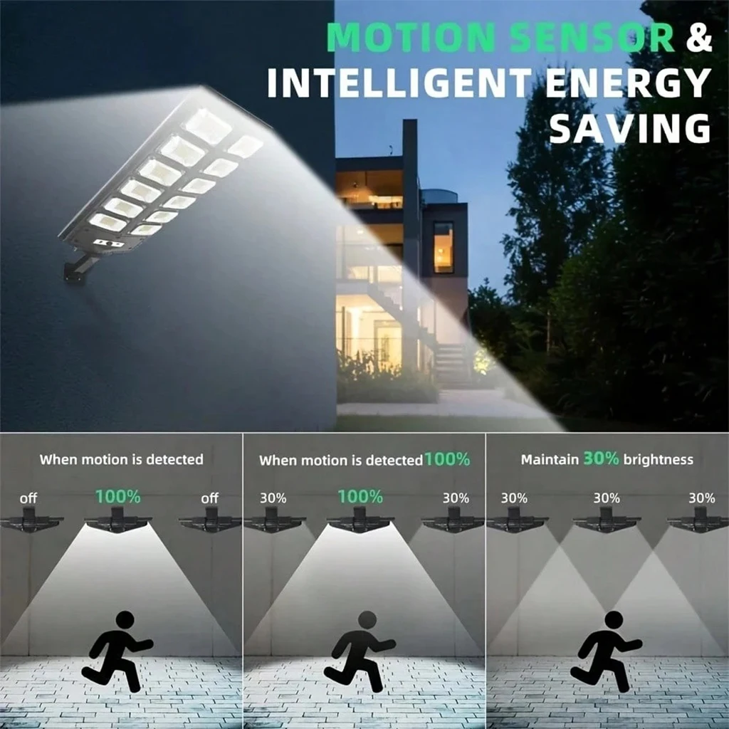 2pcs 504LED Solar Street Light with Remote Control Outdoor Waterproof Motion Sensor Solar light Dusk to Dawn Garden Wall Lamp Super Bright Flood Light