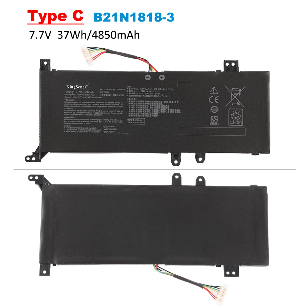 KingSener 7.7V 37WH C21N1818-1 Laptop Battery For ASUS VivoBook 14 X412 X409FA VivoBook 15 M509DA X509UA F509FA A409UA  B21N1818