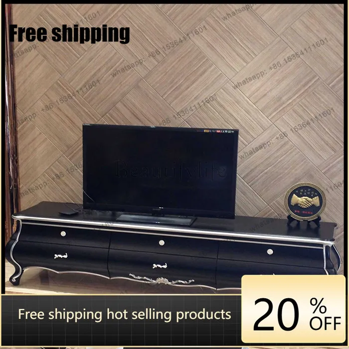 hot  European-style neo-classical TV cabinet, luxurious villa living room solid wood painted cabinetFactory Direct