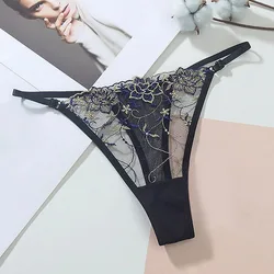 2024 New Womens Sexy T-Back Thongs G-Strings Mesh Sheer Panties T Pants Lingerie Low Waist See-Through Underpants Lenceria