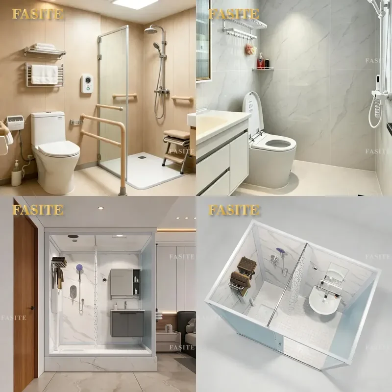 For RV Hotel School Home Waterproof Integrated Bathroom Assembly Shower Room Modular Unit Easy Install Space Saving Durable