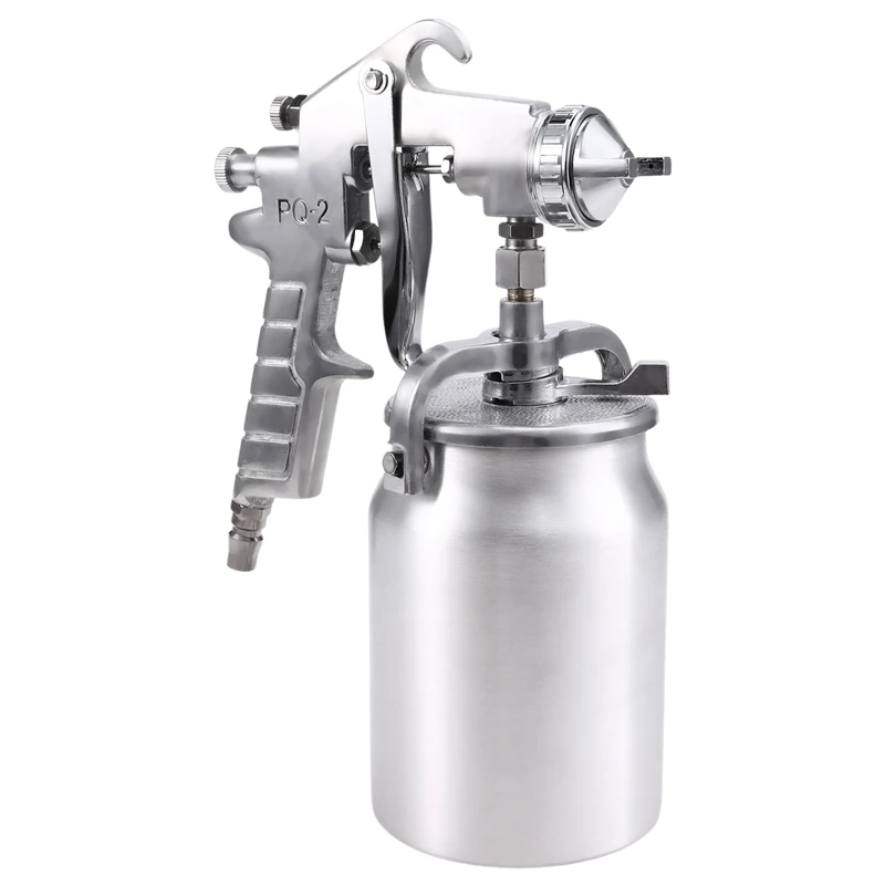 PQ-2 Paint Spary Gun Pressure Siphon Feed Spray Gun With 1000Cc Cup Nozzle Tip Size 2.0Mm For Automotive Household