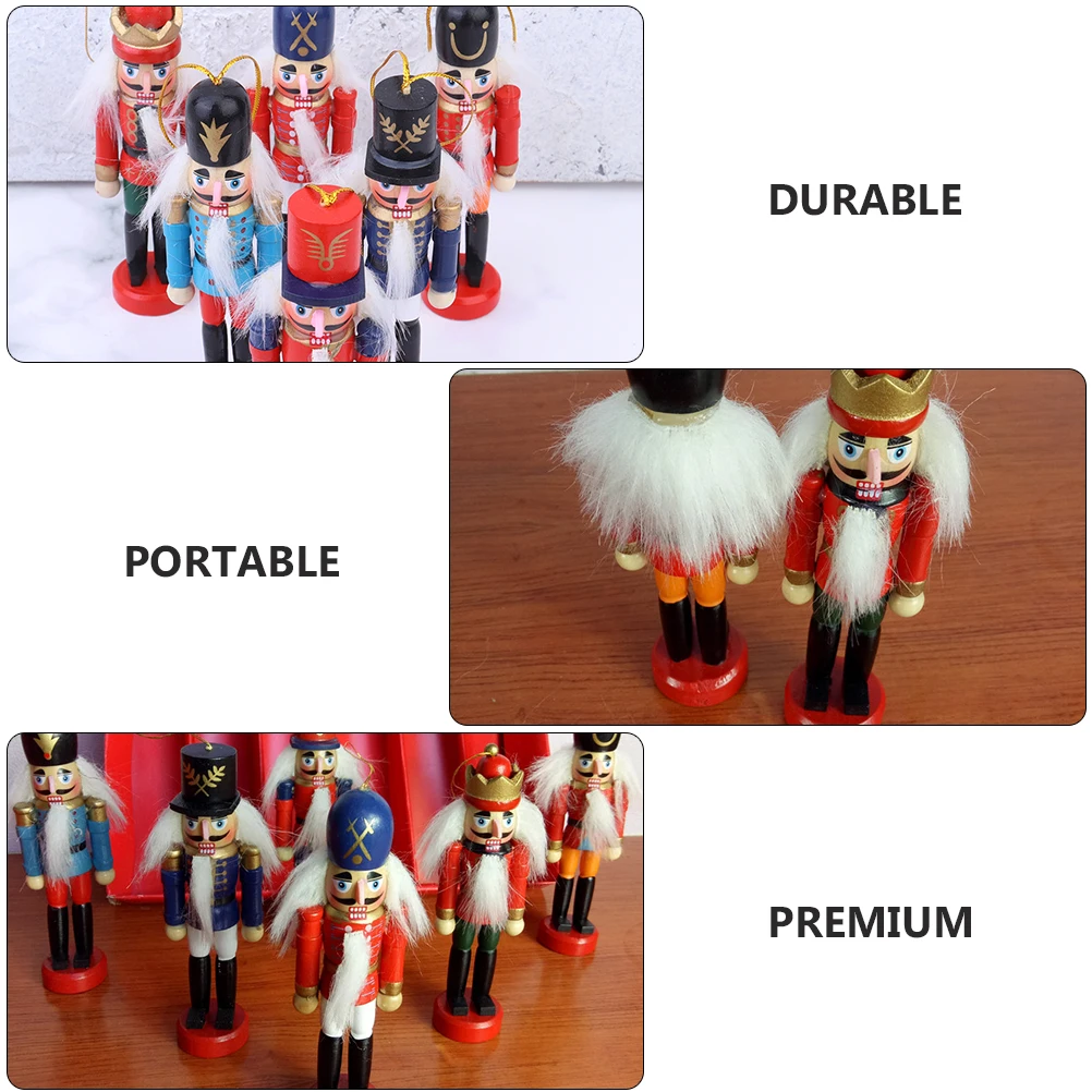 

6 Pcs Nutcracker Pendant Christmas Giant 150cm Nutcrackers Toys Classic Soldier Figurine Desktop Man